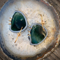 Indicolite Tourmaline Butterfly Wing Earrings
